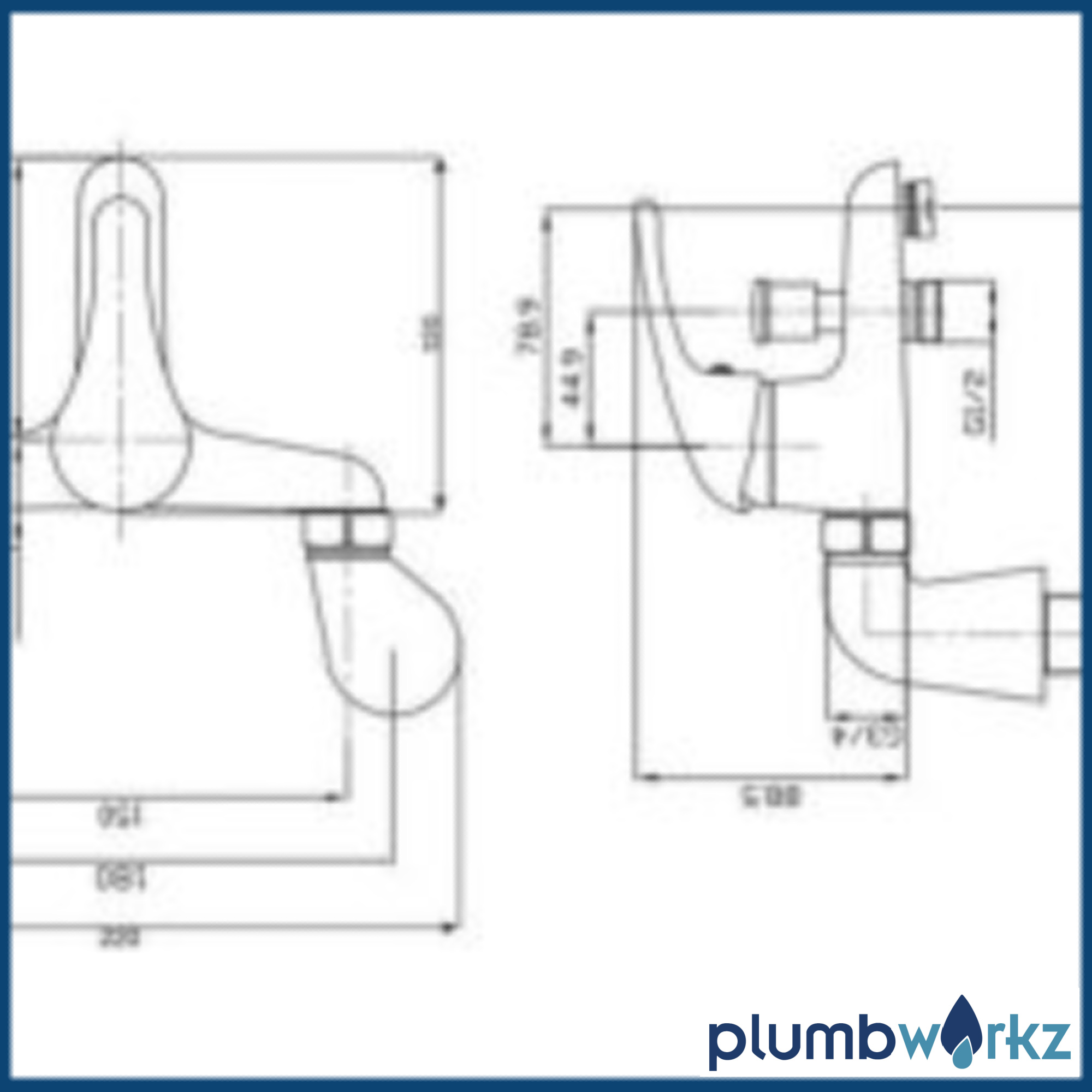 G4k Chrome Deck Mounted Bath Shower Mixer Tap - Image 3