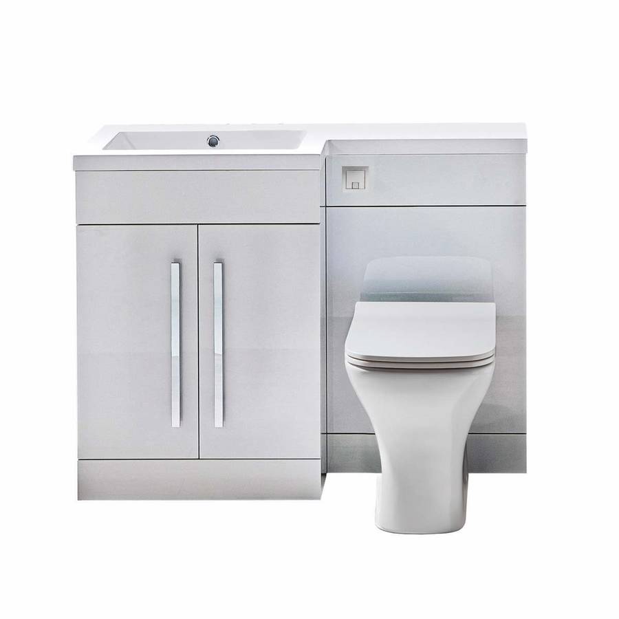 Scudo Lili 1100mm Two-Door Bathroom Furniture Pack – Left or Right Hand Option, White