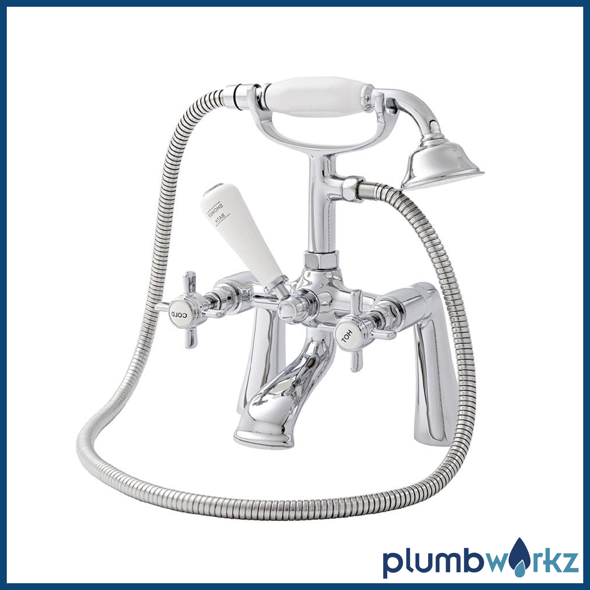 Klassique Chrome Traditional Bath Shower Mixer Tap - Image 2