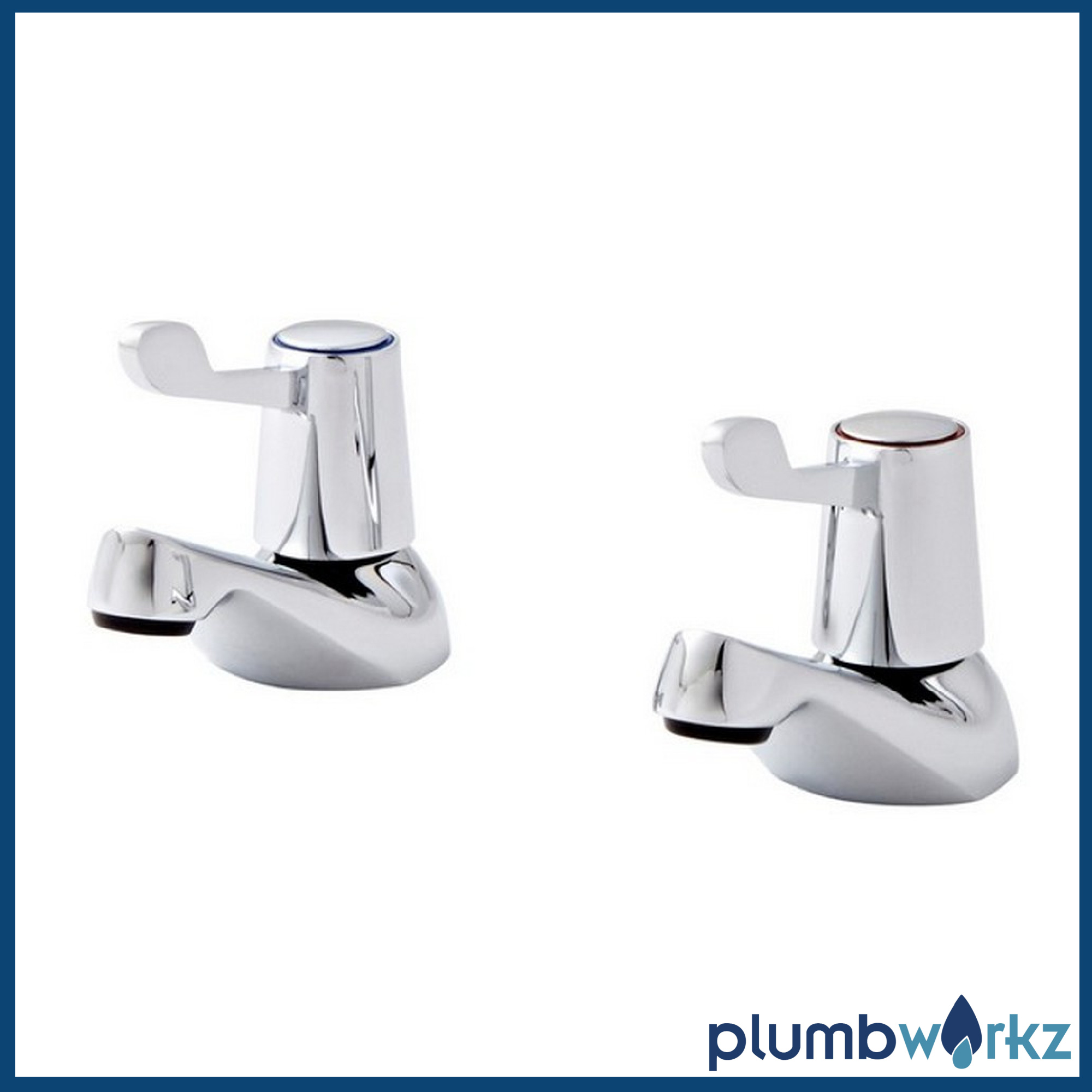 Leva Chrome Deck Mounted Bath Pillar Taps - Image 2