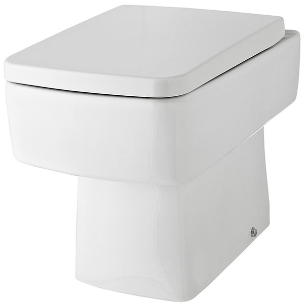 Nuie Bliss Square Back to Wall Toilet Pan - Soft Close Seat Included