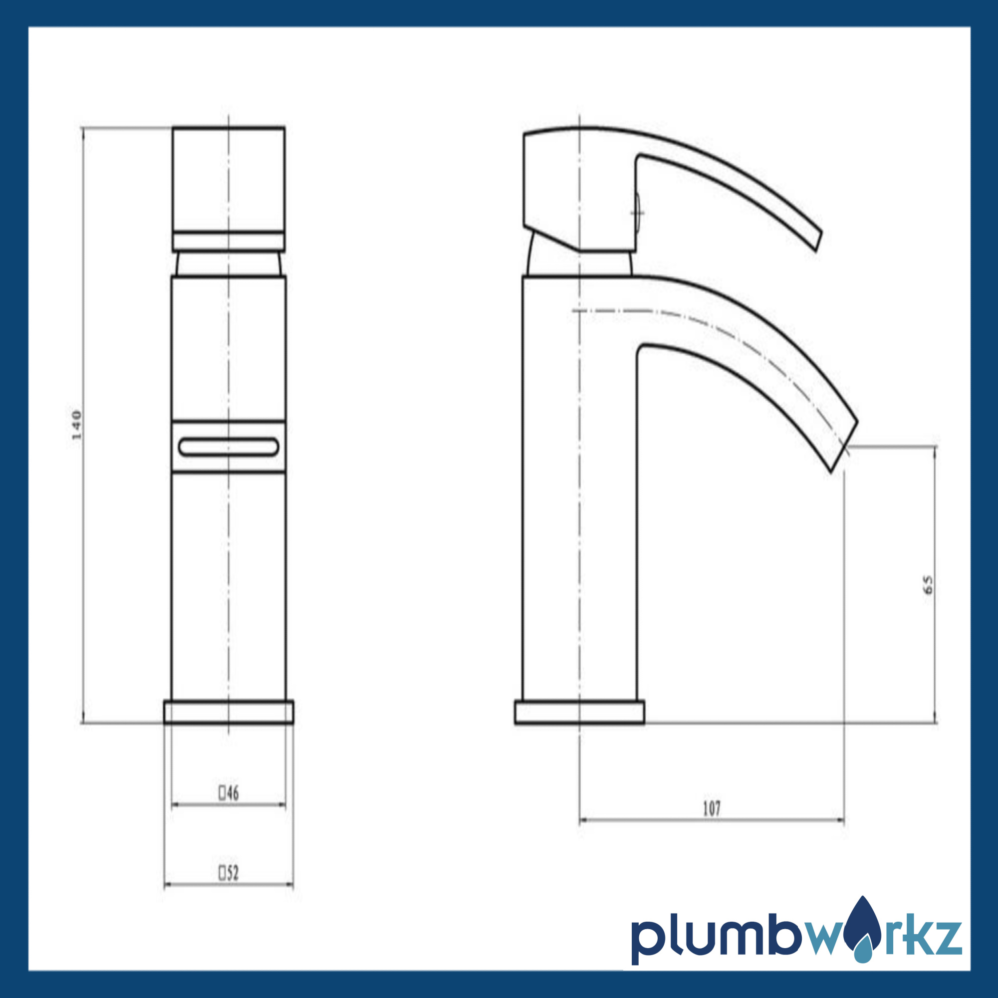 Flair Mono Basin Mixer Tap With Clicker Waste - Image 3