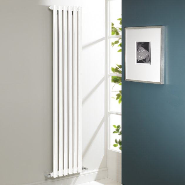 Aspen Vertical Single Designer White Oval Panel Radiator Multiple Sizes