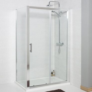 Kartell KV6 1000mm Wide Chrome Sliding Shower Door - 6mm Glass