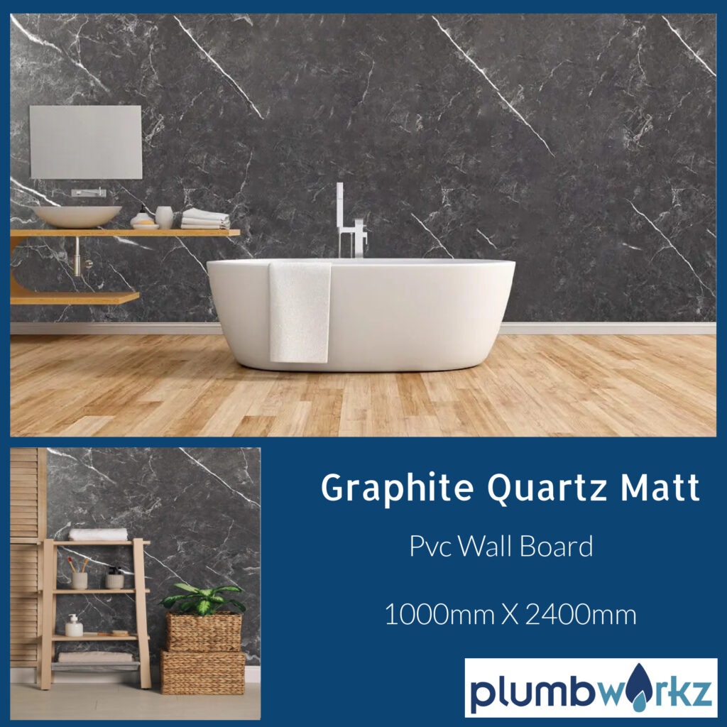 Graphite Quartz Matt PVC Wall Board 1000mm X 2400mm