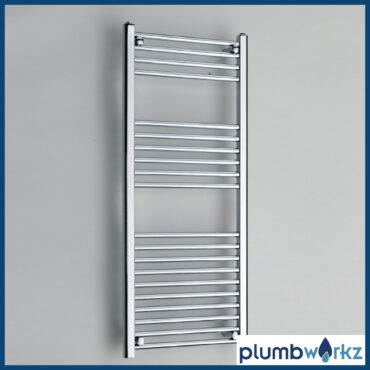 Reina Capo Chrome Flat Ladder Towel Rail – 500mm Wide in Heights 800mm to 1800mm