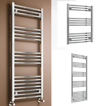 Reina Capo Chrome Curved Ladder Towel Rail – 400mm Wide in Heights 800mm to 1800mm