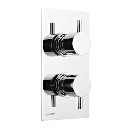 Kartell Plan Round Concealed Thermostatic Shower Valve Chrome 2 Dials (1 Outlet)