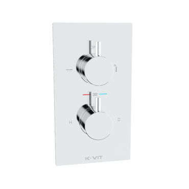 Kartell Plan Concealed Thermostatic Shower Valve with Diverter Chrome- 2 Outlets