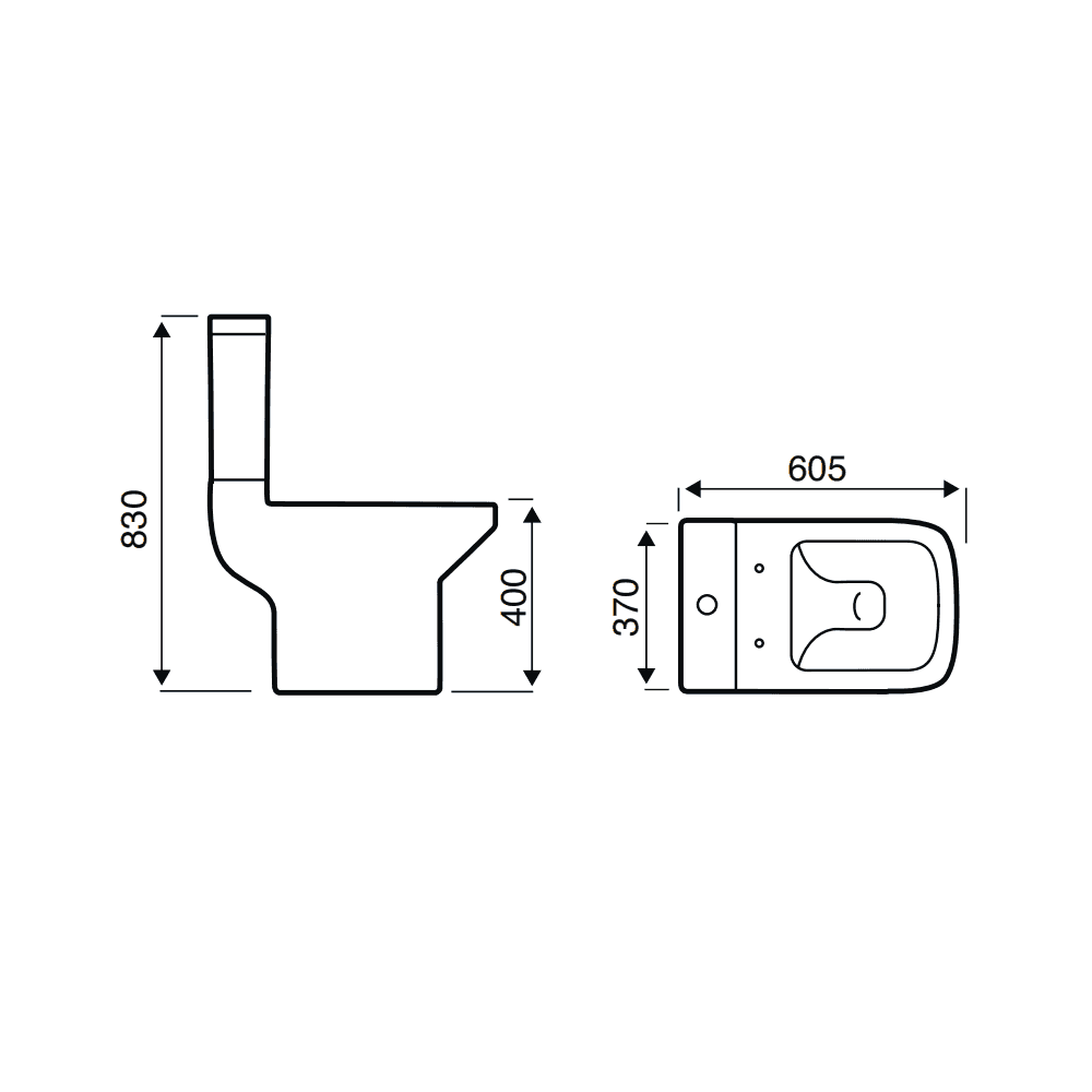 Kartell K-Vit Trim 600mm White Close Coupled WC With Cistern And Seat - Image 5