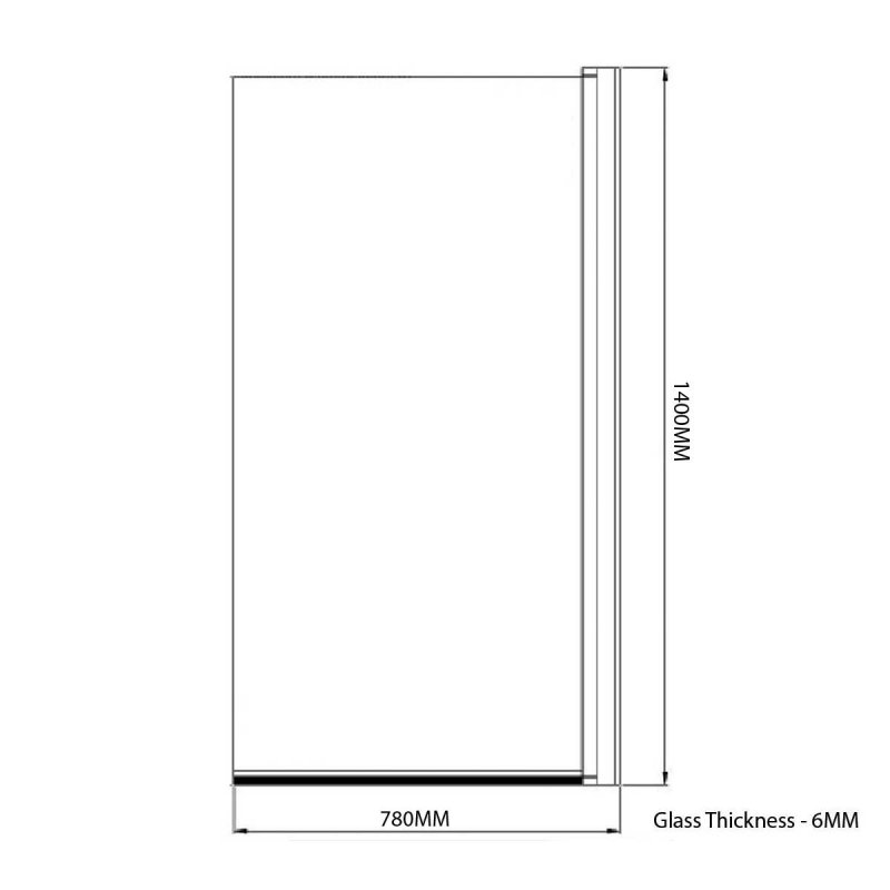 Koncept Square Bath Screen 1400mm H x 780mm W - 6mm Glass - Image 2
