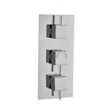 Pure Thermostatic Concealed Shower Valve Triple Handle - Chrome- (2 Outlet 3 Dials)