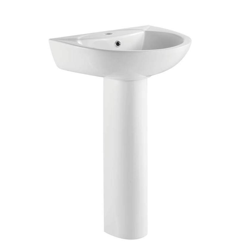 Kartell K-Vit Proton Basin with Pedestal | 540mm, Single Tap Hole