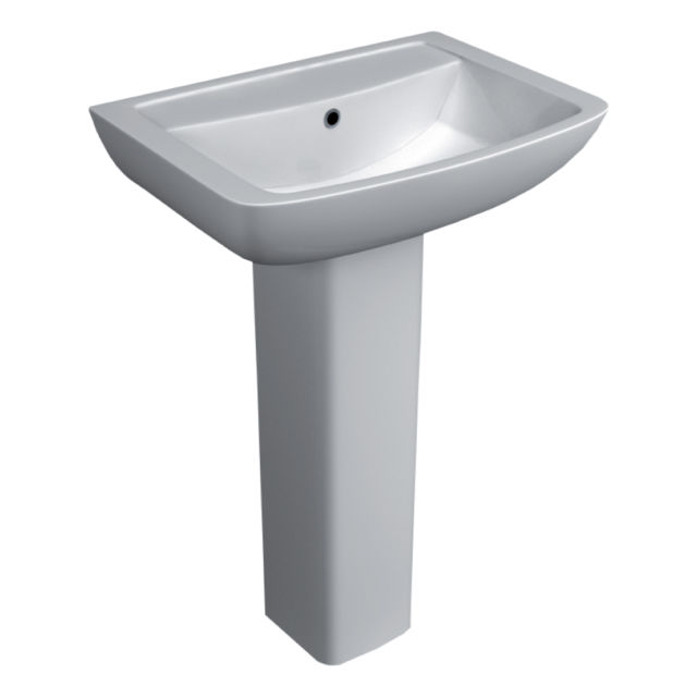 Kartell K-Vit Pure Basin with Pedestal | 550mm, Single Tap Hole