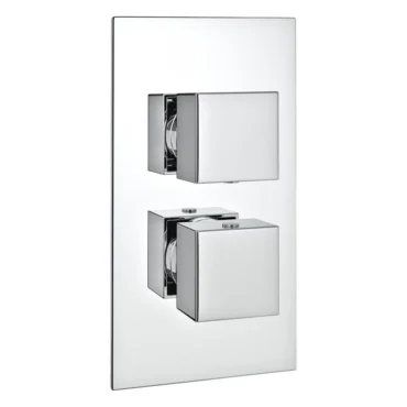 Kartell Pure Square Concealed Thermostatic Shower Valve - Chrome-1 Outlet