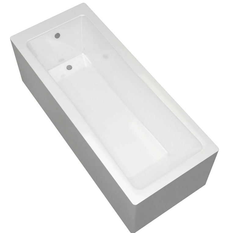 Sanica Granada 1700 x 700mm Single Ended Square Bath – White, Not Drilled for Tap Holes, with Leg Set - Image 2