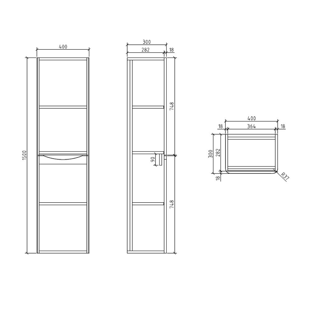 Bali Black Wall Mounted Storage Cabinet