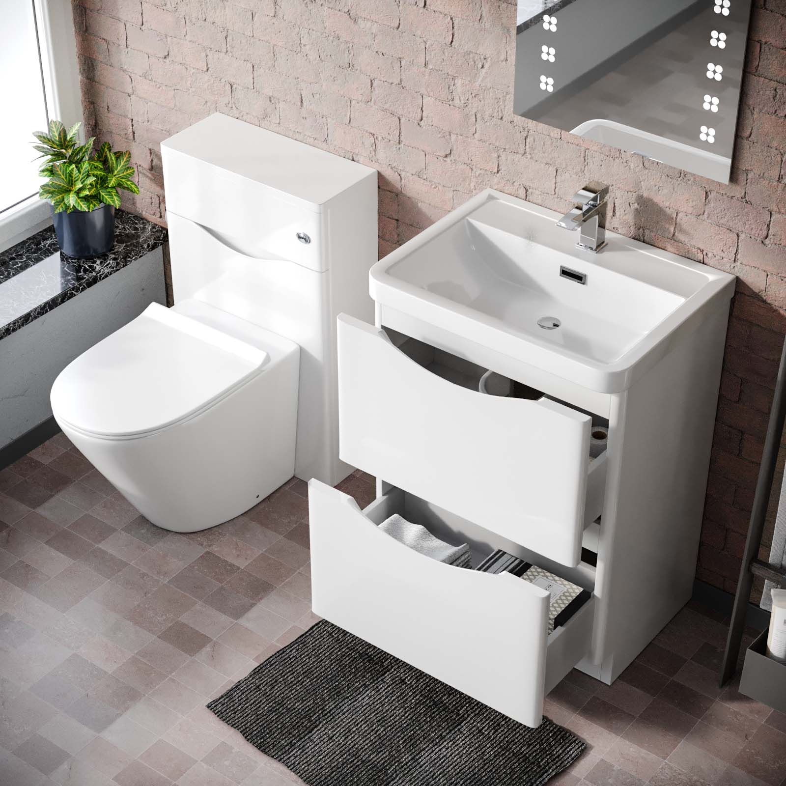 Jupiter Bali 500mm Floor Standing WC Unit – White, Compact Design - Image 2