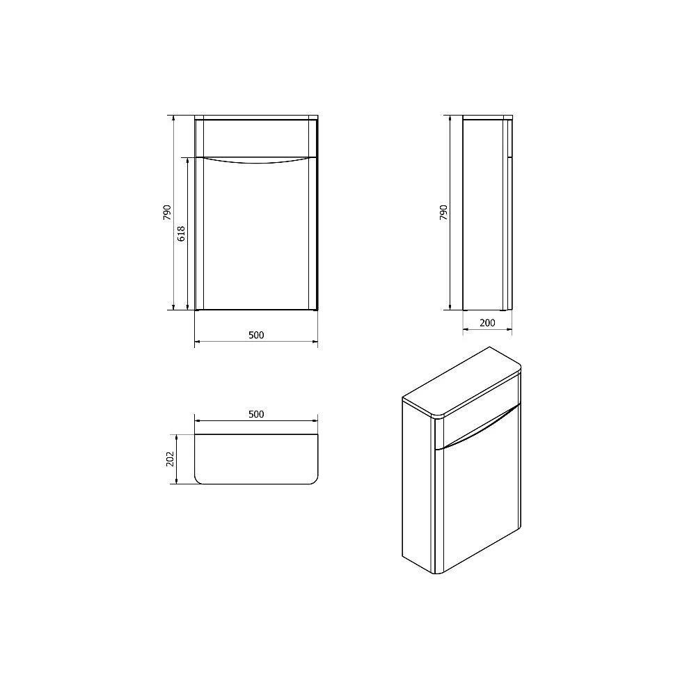Jupiter Bali 500mm Chestnut Back-to-Wall Toilet Unit - Image 5