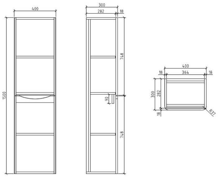 Bali White Ash Wall Mounted Storage Cabinet