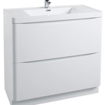 900MM Bali White Gloss Free Standing Vanity Unit Cabinet 