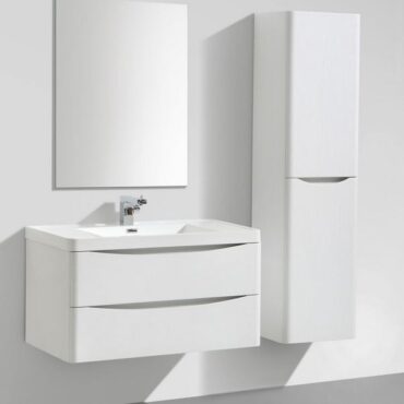 900MM Bali White Gloss Wall Mounted Cabinet