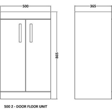 500MM Brown/Grey Avola Floor Standing