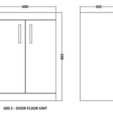 600MM Brown/Grey Avola Floor Standing Unit And Basin