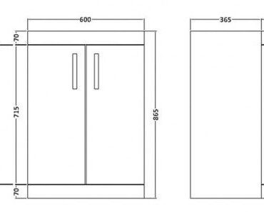 600MM Driftwood Floor Standing Unit And Basin