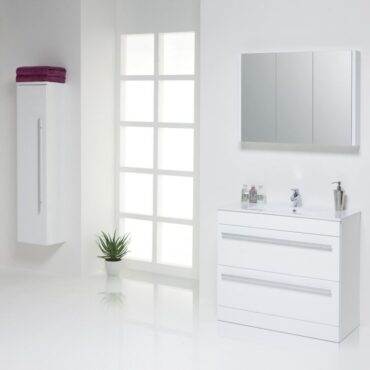 Purity White 900MM Floorstanding Drawer Unit and Basin
