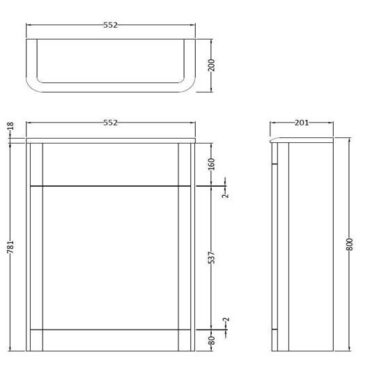 550MM Sarenna White WC Unit