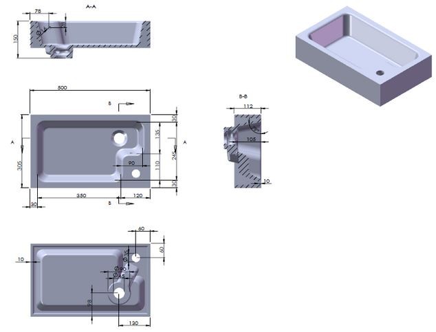 500MM Futura Gloss White WC, Basin And Square Pan