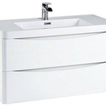 900MM Bella Gloss White Wall Hung Vanity Unit And Basin
