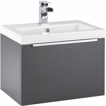 600MM Muro Matt Grey Wall Hung Basin And Cabinet