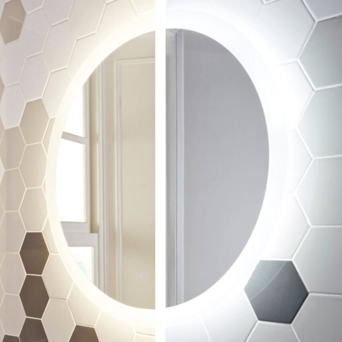 Scudo Lunar LED 600mm Rounded Bathroom Mirror with Demister Pad and Touch Sensor - Image 3