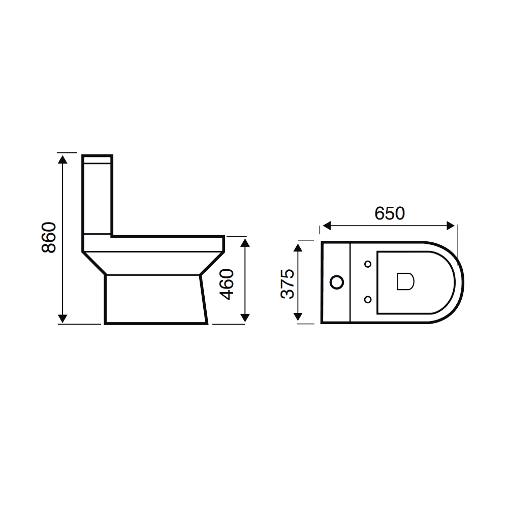 Kartell Bijoux Comfort Height Close Coupled Toilet & Soft Close Seat - Image 3
