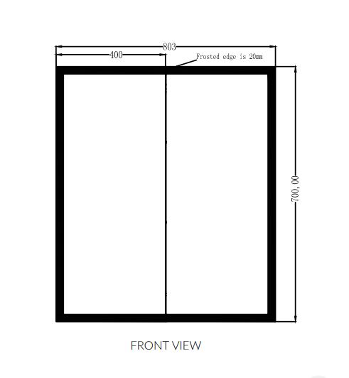 Scudo Mia LED 800 x 700mm Double Door Bathroom Mirror Cabinet - Image 4