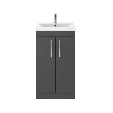 500MM Gloss Grey Floor Standing Vanity Unit and Basin