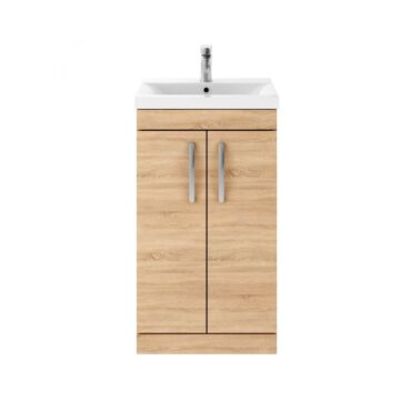 500MM Natural Oak Floor Standing Vanity Unit and Basin