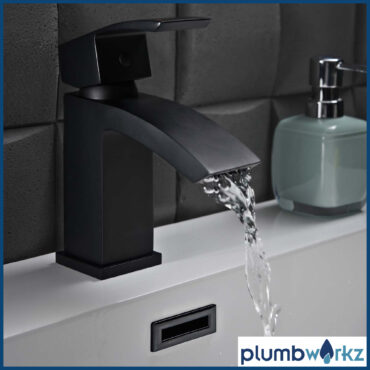 Descent Black Mono Basin Mixer Inc Click Waste