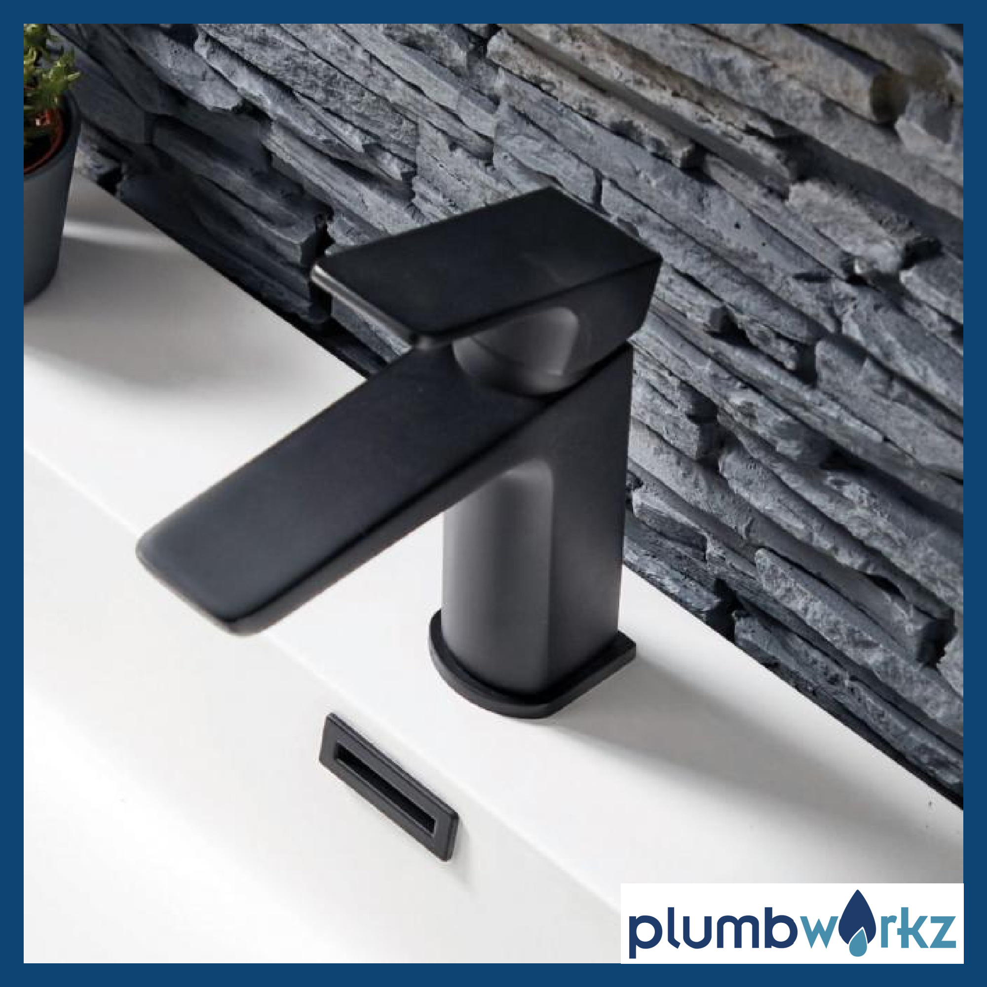 Muro Black Basin Mono Mixer With Black Clicker Waste