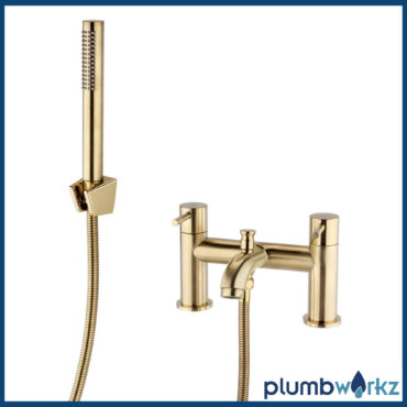Ottone Brushed Brass Round Bath Shower Mixer Tap