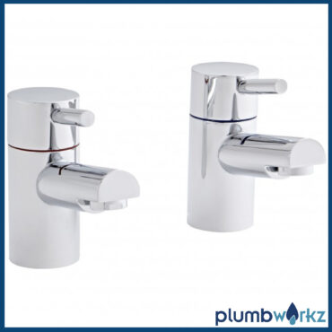 Kartell K-Vit Plan Chrome Pillar Taps For Bath-Pair
