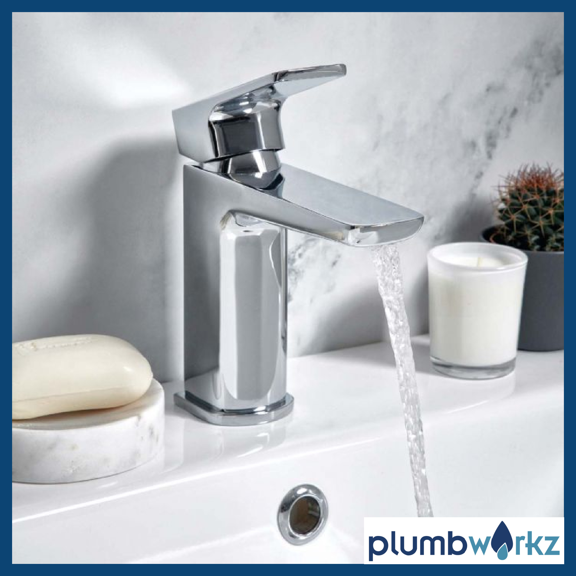Muro Chrome mono basin mixer tap with Click waste