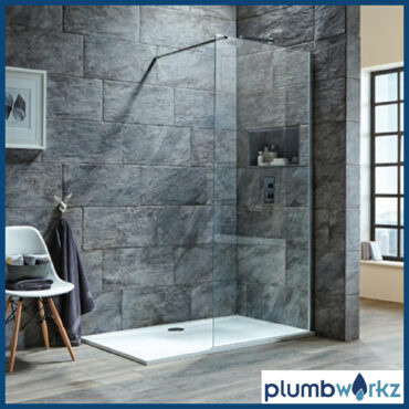 i8 8mm Chrome Wetroom Panel – 2000mm High, 700mm-1200mm Width, Optional Hinged Return