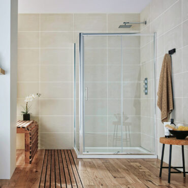 Scudo S6 Chrome Sliding Shower Doors | 1850mm High – 1000mm to 1700mm with Side Panel Options