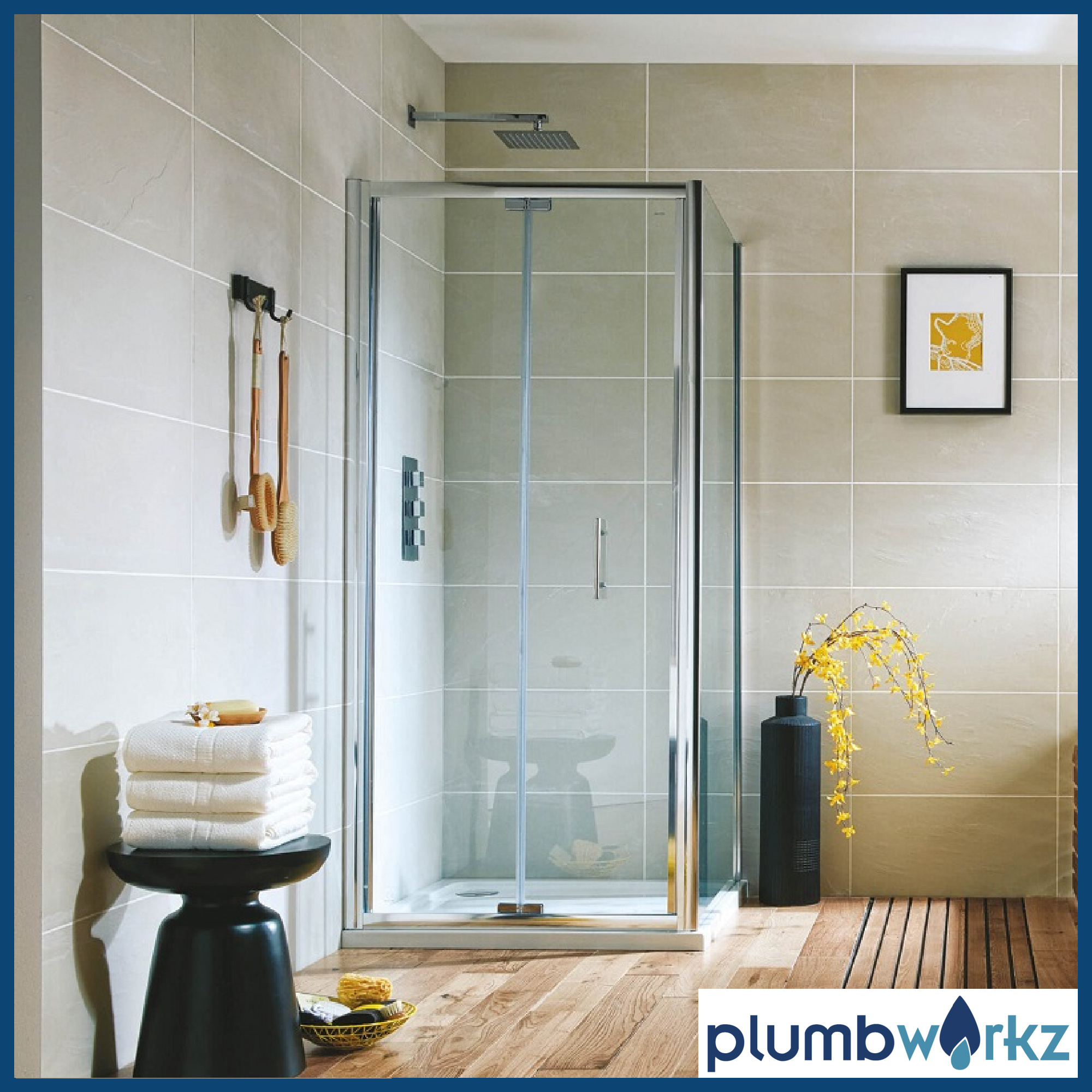 i6 Chrome Semi Frameless Bi-fold Enclosure Optional Side Panel (multiple Sizes) - Image 2
