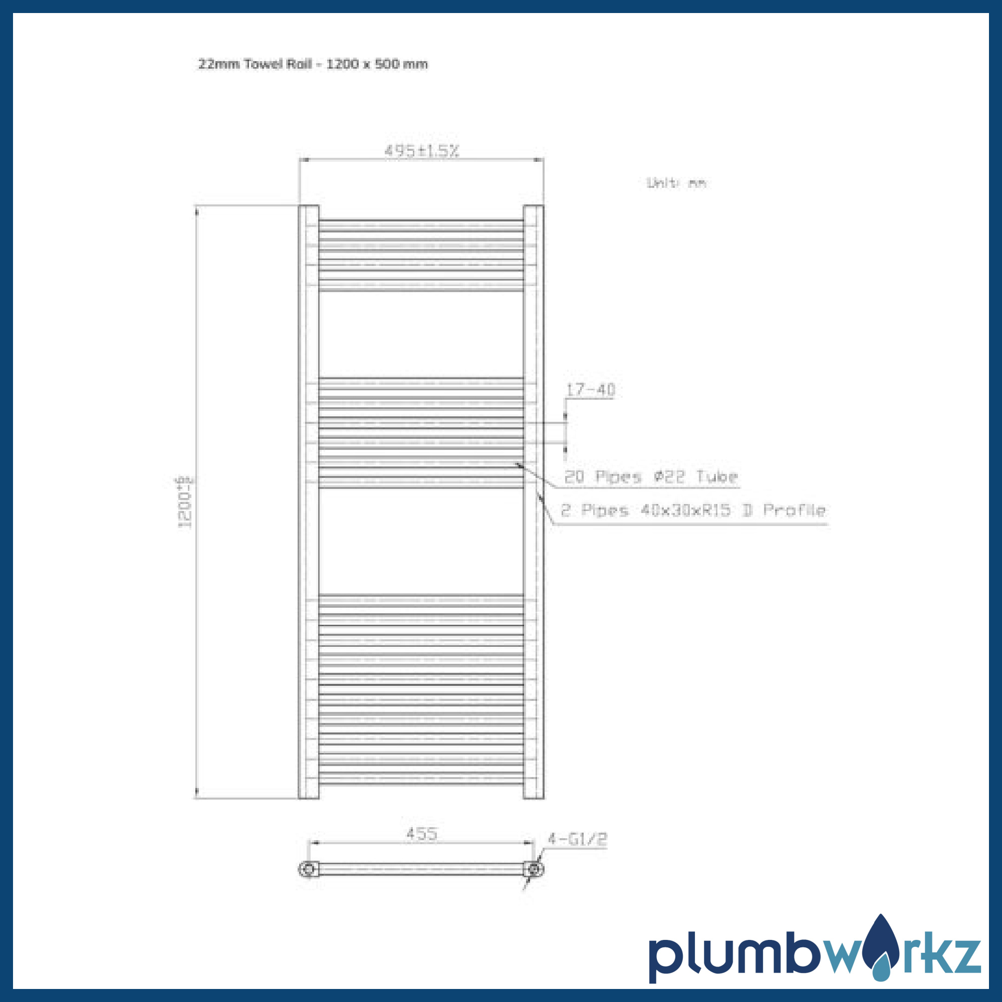 Reina Ottone Brushed Brass Flat Ladder Towel Rail – 600mm Wide in Heights 800mm to 1800mm - Image 3