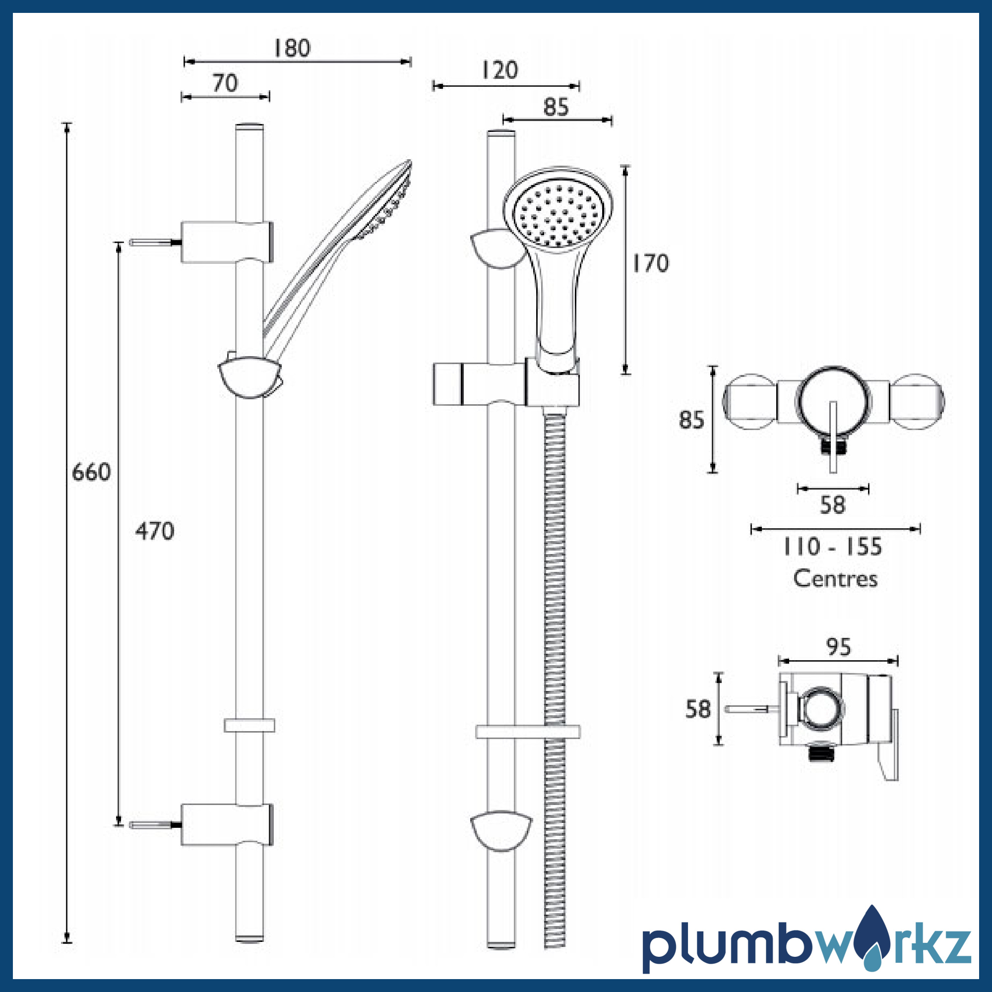 Bristan Sonique3 Thermostatic Chrome Exposed Mixer Shower - Image 3