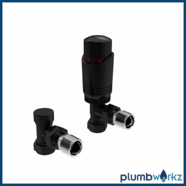 Modern Black Trv & Lockshield Twin Pack Straight Or Angled